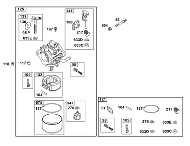 Part Location Diagram of BS-591260 MTD STUD (CARBURETOR)